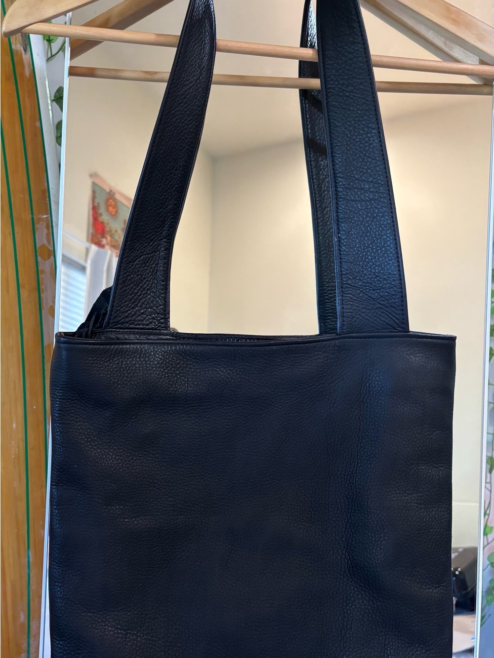 Sven Black Leather Tote Bag NWT style 709 made in USA